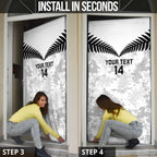 Custom New Zealand Silver Fern Football Door Cover Go Aotearoa Grunge White - Aussie Hoodie