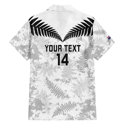 Custom New Zealand Silver Fern Football Family Matching Long Sleeve Bodycon Dress and Hawaiian Shirt Go Aotearoa Grunge White - Aussie Hoodie