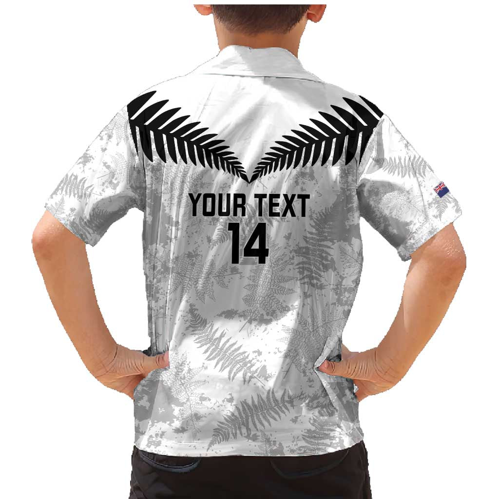 Custom New Zealand Silver Fern Football Family Matching Mermaid Dress and Hawaiian Shirt Go Aotearoa Grunge White - Aussie Hoodie