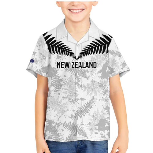 Custom New Zealand Silver Fern Football Family Matching Mermaid Dress and Hawaiian Shirt Go Aotearoa Grunge White - Aussie Hoodie