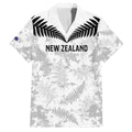 Custom New Zealand Silver Fern Football Family Matching Off The Shoulder Long Sleeve Dress and Hawaiian Shirt Go Aotearoa Grunge White - Aussie Hoodie