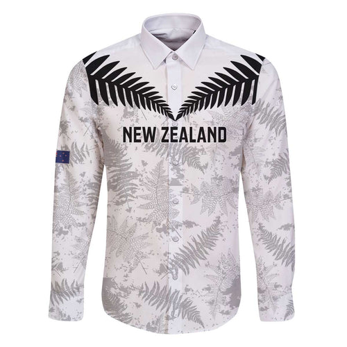 Custom New Zealand Silver Fern Football Family Matching Off The Shoulder Long Sleeve Dress and Hawaiian Shirt Go Aotearoa Grunge White - Aussie Hoodie