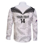 Custom New Zealand Silver Fern Football Family Matching Off The Shoulder Long Sleeve Dress and Hawaiian Shirt Go Aotearoa Grunge White - Aussie Hoodie
