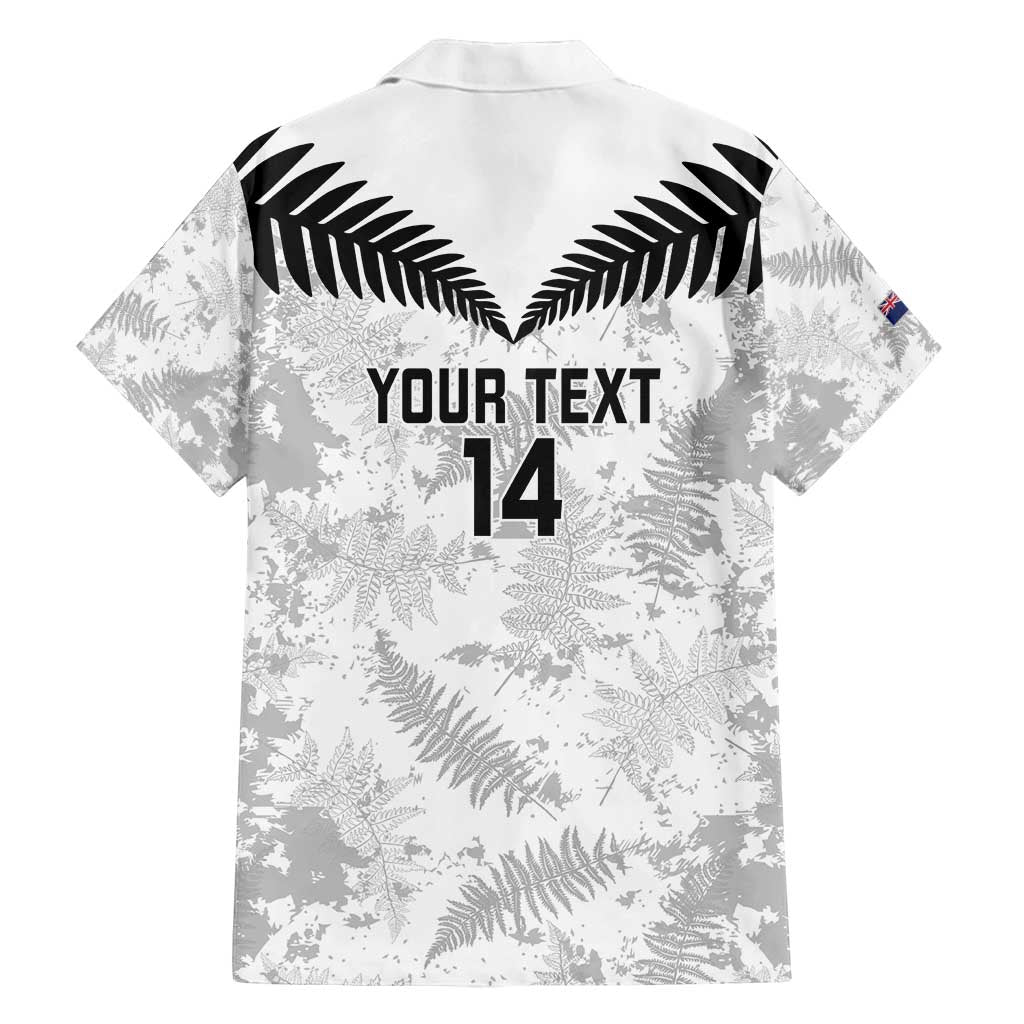 Custom New Zealand Silver Fern Football Family Matching Off Shoulder Short Dress and Hawaiian Shirt Go Aotearoa Grunge White - Aussie Hoodie