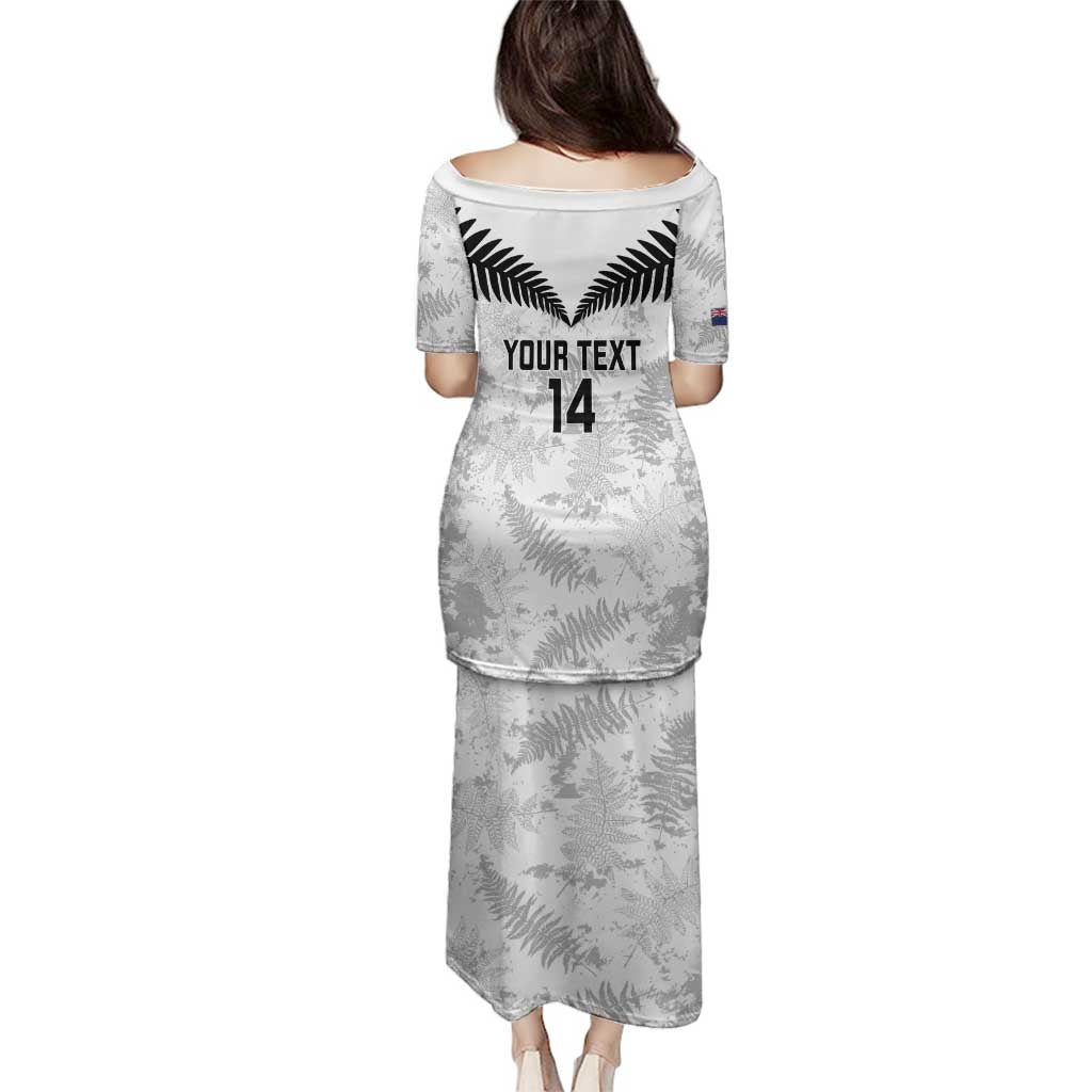 Custom New Zealand Silver Fern Football Family Matching Puletasi and Hawaiian Shirt Go Aotearoa Grunge White - Aussie Hoodie