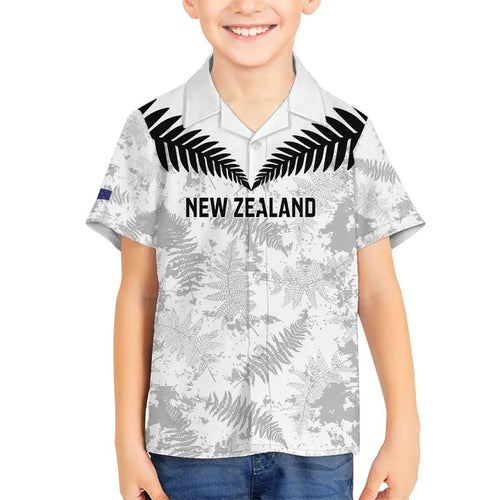 Custom New Zealand Silver Fern Football Family Matching Puletasi and Hawaiian Shirt Go Aotearoa Grunge White - Aussie Hoodie