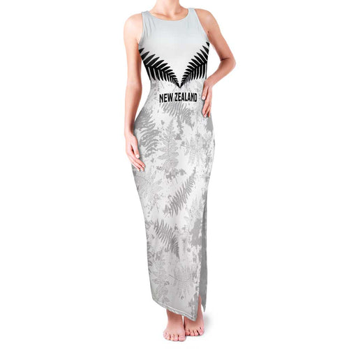 Custom New Zealand Silver Fern Football Family Matching Tank Maxi Dress and Hawaiian Shirt Go Aotearoa Grunge White - Aussie Hoodie