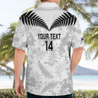 Custom New Zealand Silver Fern Football Hawaiian Shirt Go Aotearoa Grunge White - Aussie Hoodie