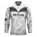 Custom New Zealand Silver Fern Football Hockey Jersey Go Aotearoa Grunge White - Aussie Hoodie