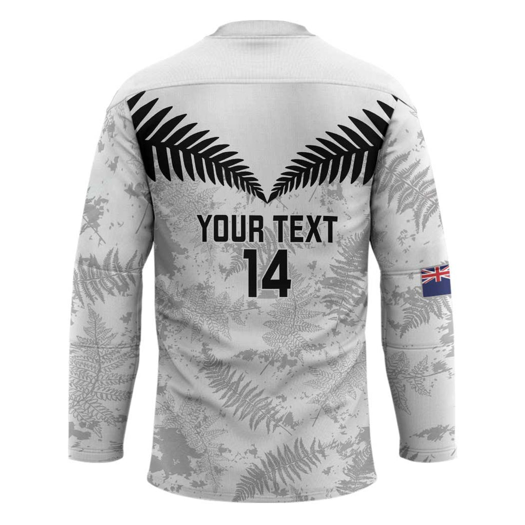 Custom New Zealand Silver Fern Football Hockey Jersey Go Aotearoa Grunge White - Aussie Hoodie