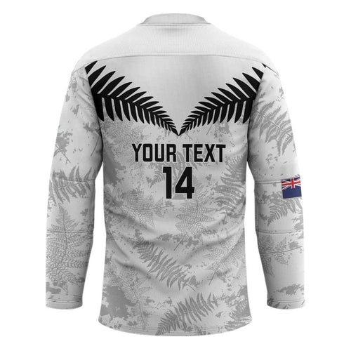 Custom New Zealand Silver Fern Football Hockey Jersey Go Aotearoa Grunge White - Aussie Hoodie