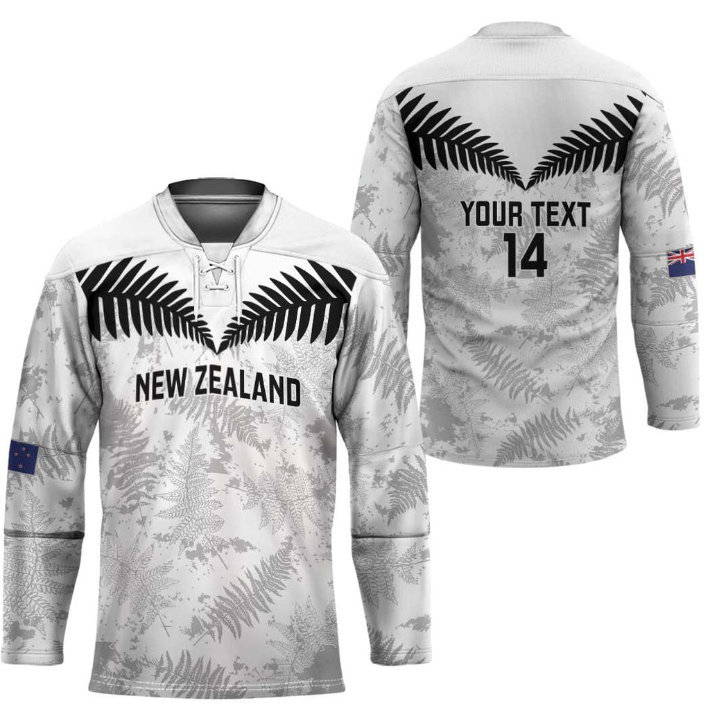 Custom New Zealand Silver Fern Football Hockey Jersey Go Aotearoa Grunge White - Aussie Hoodie