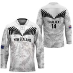 Custom New Zealand Silver Fern Football Hockey Jersey Go Aotearoa Grunge White - Aussie Hoodie