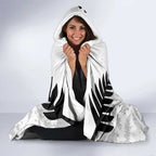 Custom New Zealand Silver Fern Football Hooded Blanket Go Aotearoa Grunge White - Aussie Hoodie