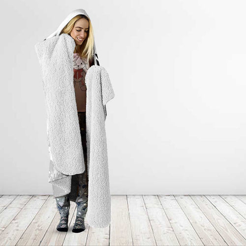 Custom New Zealand Silver Fern Football Hooded Blanket Go Aotearoa Grunge White - Aussie Hoodie