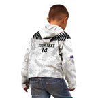 Custom New Zealand Silver Fern Football Kid Hoodie Go Aotearoa Grunge White - Aussie Hoodie