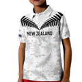 Custom New Zealand Silver Fern Football Kid Polo Shirt Go Aotearoa Grunge White - Aussie Hoodie