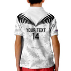 Custom New Zealand Silver Fern Football Kid Polo Shirt Go Aotearoa Grunge White - Aussie Hoodie