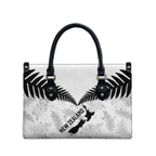 Custom New Zealand Silver Fern Football Leather Bag Go Aotearoa Grunge White - Aussie Hoodie