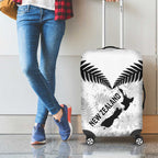Custom New Zealand Silver Fern Football Luggage Cover Go Aotearoa Grunge White - Aussie Hoodie