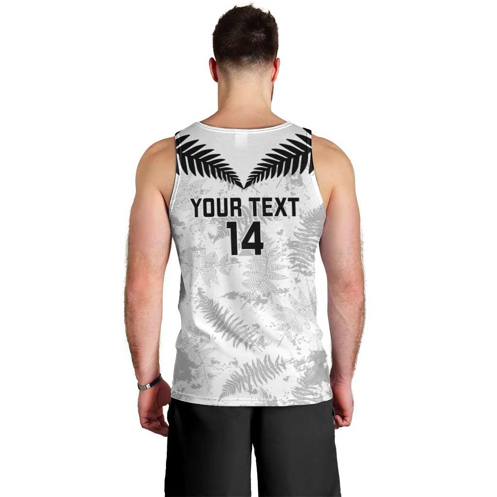 Custom New Zealand Silver Fern Football Men Tank Top Go Aotearoa Grunge White - Aussie Hoodie