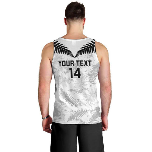Custom New Zealand Silver Fern Football Men Tank Top Go Aotearoa Grunge White - Aussie Hoodie