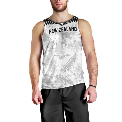 Custom New Zealand Silver Fern Football Men Tank Top Go Aotearoa Grunge White - Aussie Hoodie
