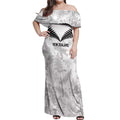 Custom New Zealand Silver Fern Football Off Shoulder Maxi Dress Go Aotearoa Grunge White - Aussie Hoodie