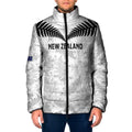Custom New Zealand Silver Fern Football Padded Jacket Go Aotearoa Grunge White - Aussie Hoodie