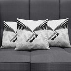 Custom New Zealand Silver Fern Football Pillow Cover Go Aotearoa Grunge White - Aussie Hoodie