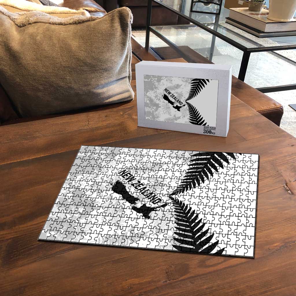 Custom New Zealand Silver Fern Football Puzzle Go Aotearoa Grunge White - Aussie Hoodie
