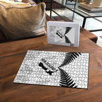 Custom New Zealand Silver Fern Football Puzzle Go Aotearoa Grunge White - Aussie Hoodie