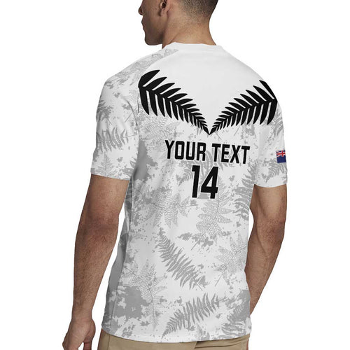 Custom New Zealand Silver Fern Football Rugby Jersey Go Aotearoa Grunge White - Aussie Hoodie