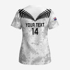 Custom New Zealand Silver Fern Football Scrub Top Go Aotearoa Grunge White - Aussie Hoodie