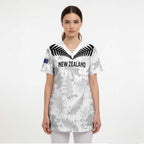 Custom New Zealand Silver Fern Football Scrub Top Go Aotearoa Grunge White - Aussie Hoodie