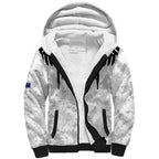 Custom New Zealand Silver Fern Football Sherpa Hoodie Go Aotearoa Grunge White - Aussie Hoodie