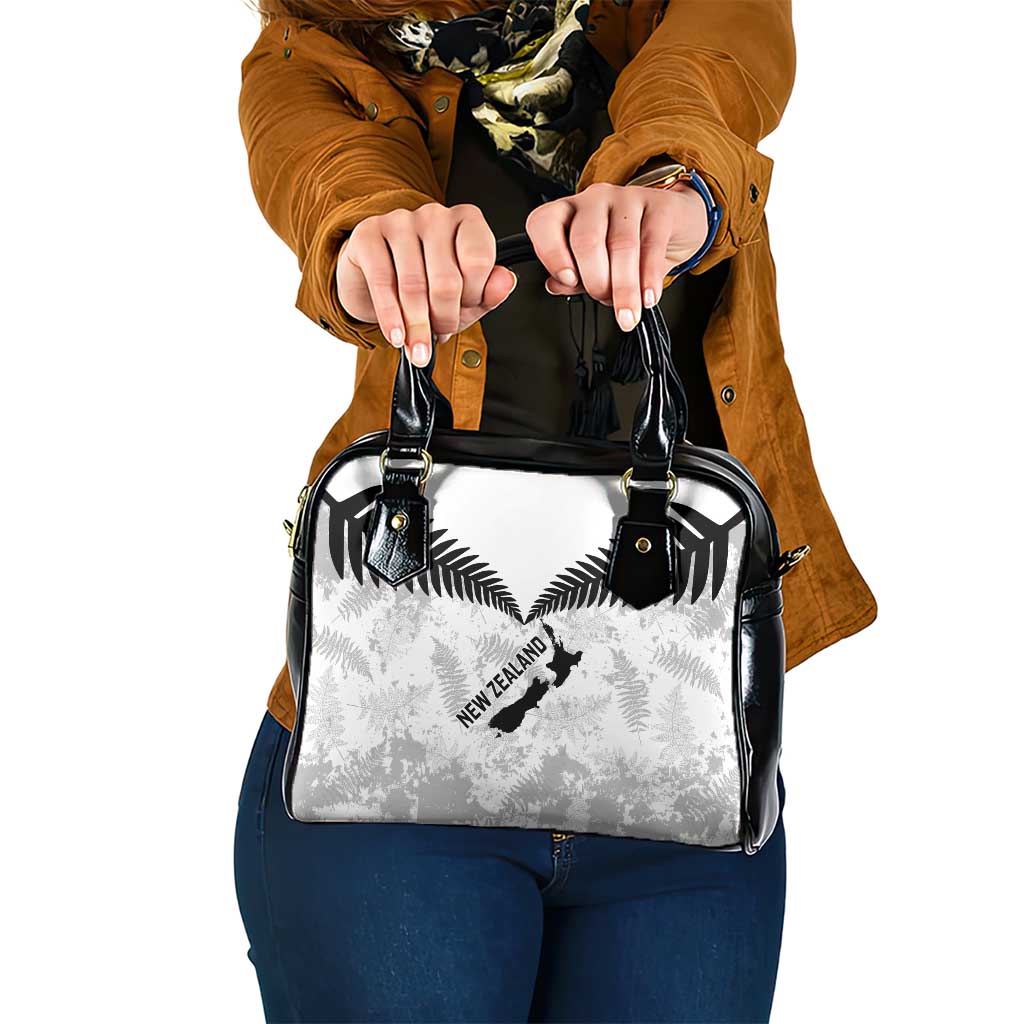 Custom New Zealand Silver Fern Football Shoulder Handbag Go Aotearoa Grunge White - Aussie Hoodie