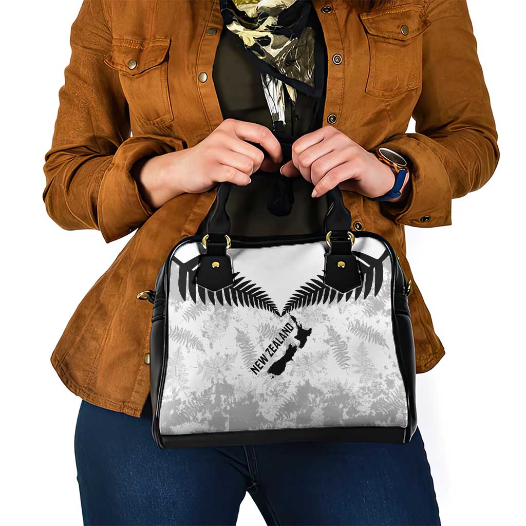Custom New Zealand Silver Fern Football Shoulder Handbag Go Aotearoa Grunge White - Aussie Hoodie