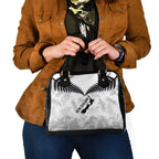 Custom New Zealand Silver Fern Football Shoulder Handbag Go Aotearoa Grunge White - Aussie Hoodie