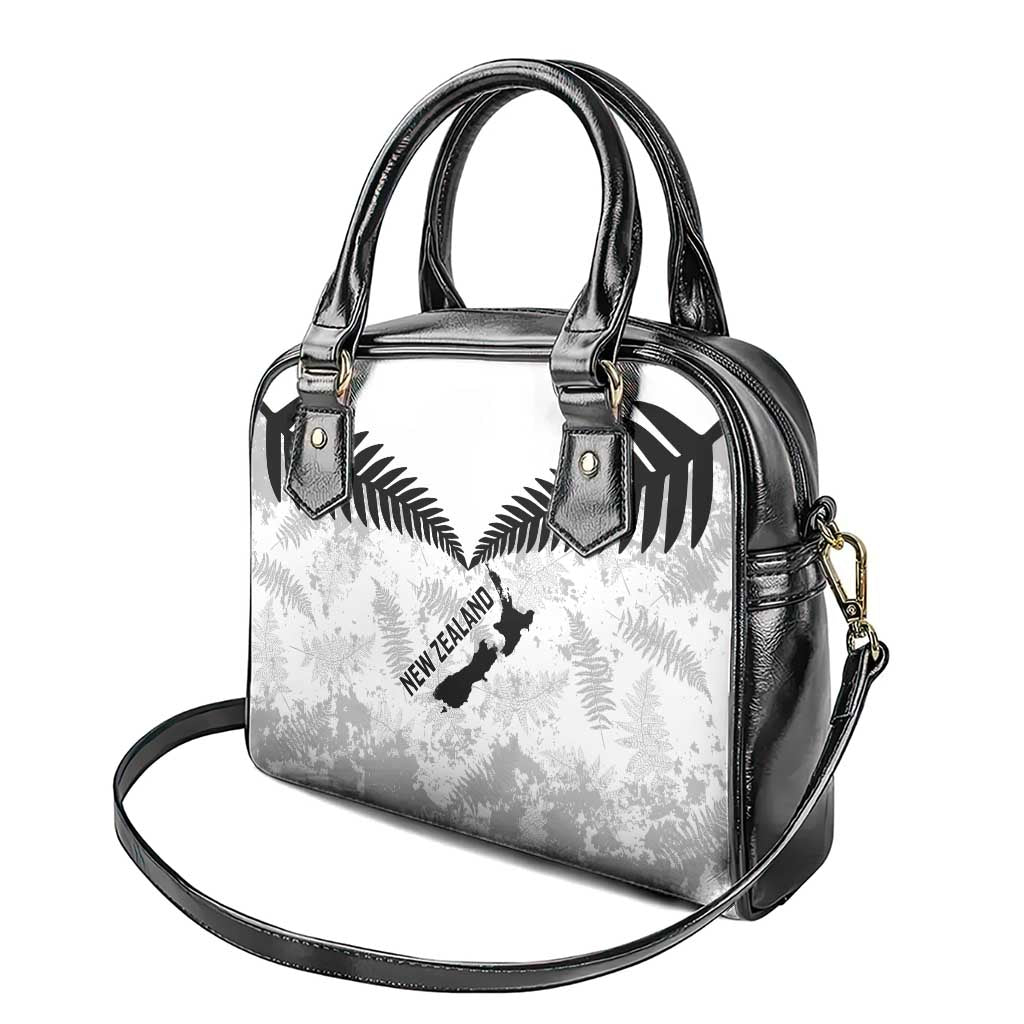 Custom New Zealand Silver Fern Football Shoulder Handbag Go Aotearoa Grunge White - Aussie Hoodie