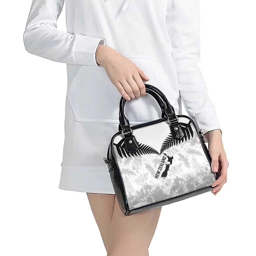 Custom New Zealand Silver Fern Football Shoulder Handbag Go Aotearoa Grunge White - Aussie Hoodie
