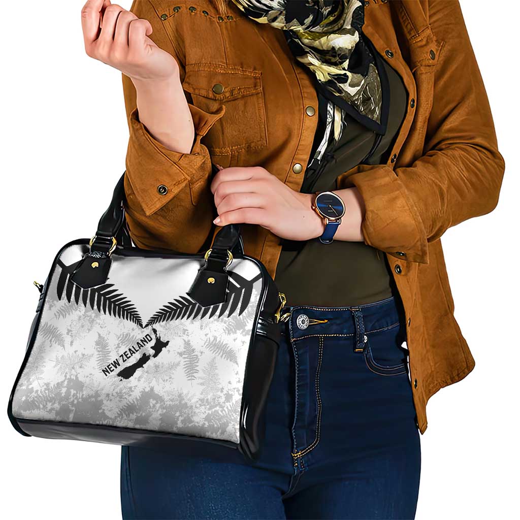 Custom New Zealand Silver Fern Football Shoulder Handbag Go Aotearoa Grunge White - Aussie Hoodie