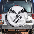 Custom New Zealand Silver Fern Football Spare Tire Cover Go Aotearoa Grunge White - Aussie Hoodie