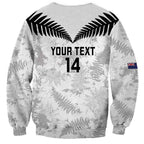Custom New Zealand Silver Fern Football Sweatshirt Go Aotearoa Grunge White - Aussie Hoodie