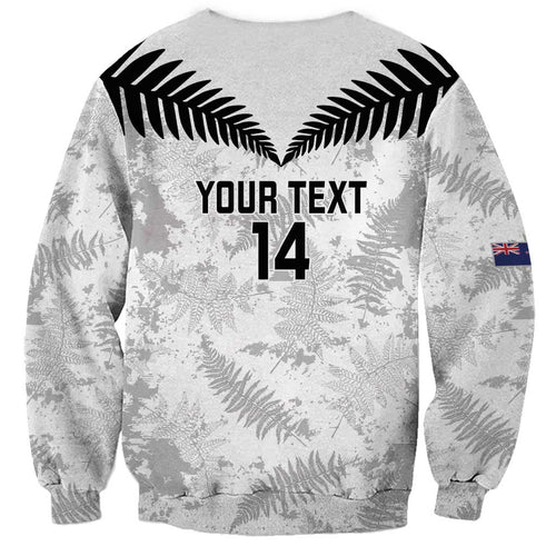 Custom New Zealand Silver Fern Football Sweatshirt Go Aotearoa Grunge White - Aussie Hoodie