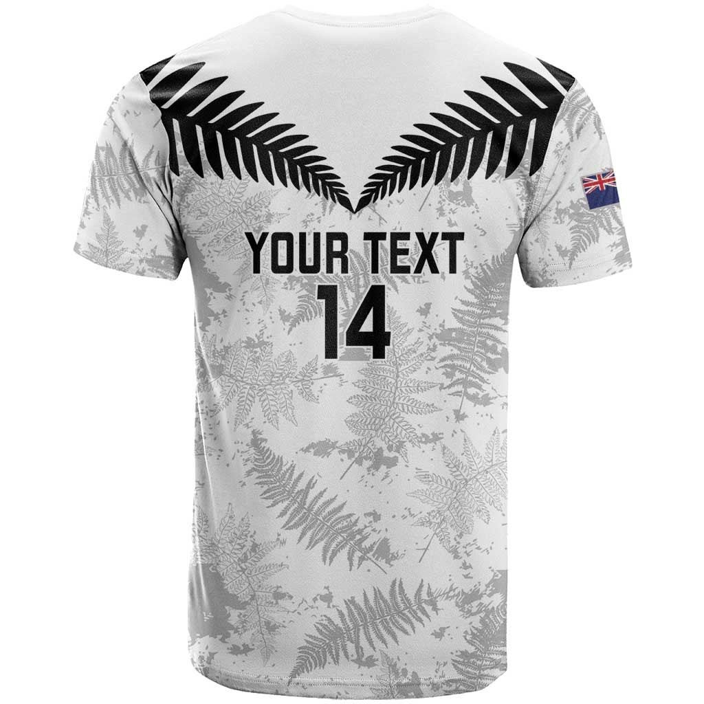 Custom New Zealand Silver Fern Football T Shirt Go Aotearoa Grunge White - Aussie Hoodie