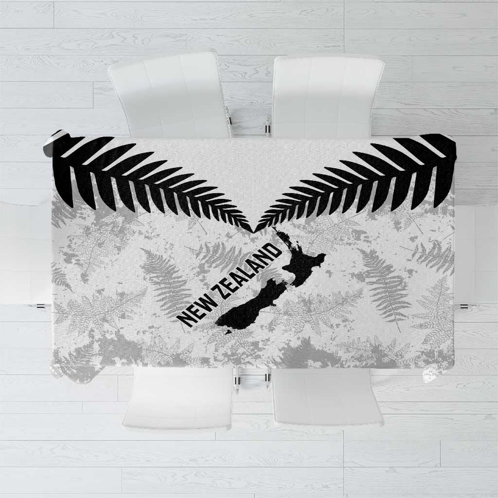 Custom New Zealand Silver Fern Football Tablecloth Go Aotearoa Grunge White - Aussie Hoodie