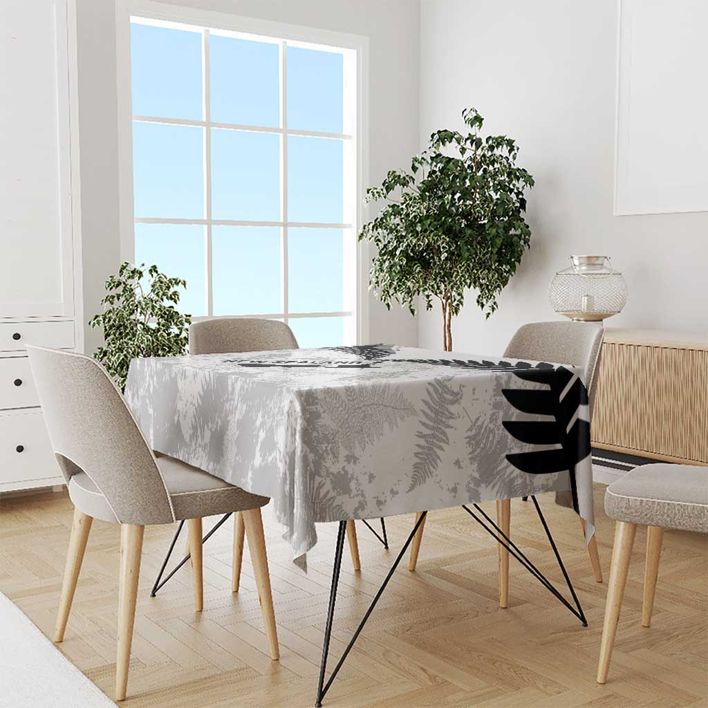 Custom New Zealand Silver Fern Football Tablecloth Go Aotearoa Grunge White - Aussie Hoodie