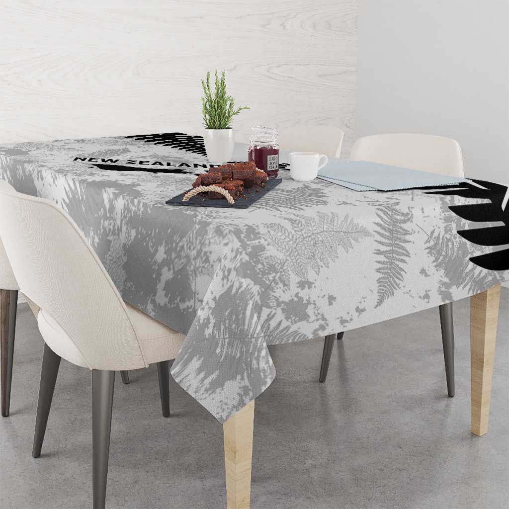 Custom New Zealand Silver Fern Football Tablecloth Go Aotearoa Grunge White - Aussie Hoodie