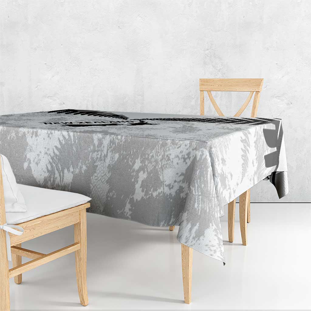 Custom New Zealand Silver Fern Football Tablecloth Go Aotearoa Grunge White - Aussie Hoodie